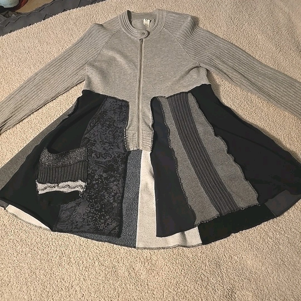 Jax Upcycled Patchwork Cardigan Sweater Festival Hippie Boho One Of A Kind Sz M‎